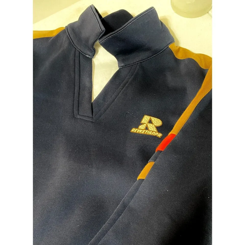 Kids L Navy Athletic Pullover | Stretch Sweatshirt